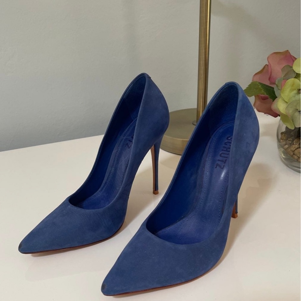 Schutz stiletto royal blue size 7